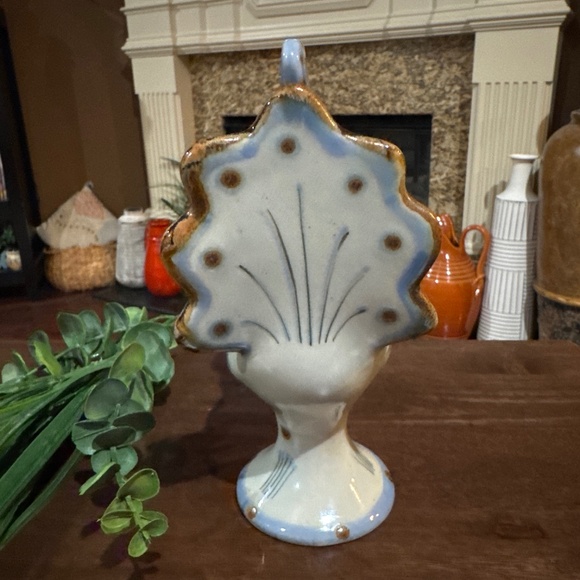 Vintage Pottery Peacock Figurine Made In Mexico Hand Painted El Palomar EUC - Picture 2 of 8
